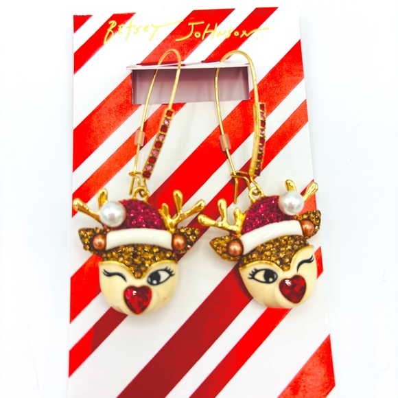 Betsey Johnson Reindeer Earrings - Picture 3 of 5